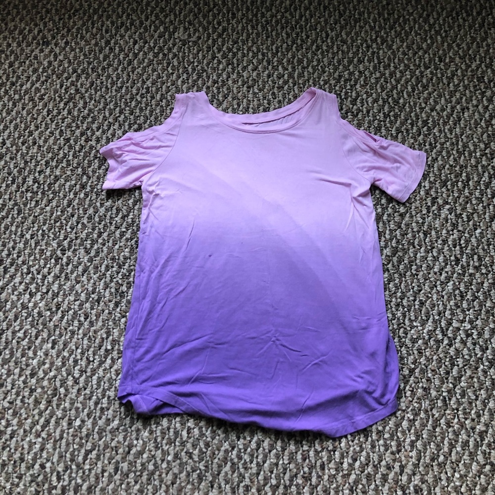 justice off the shoulder ombré shirt - size 14